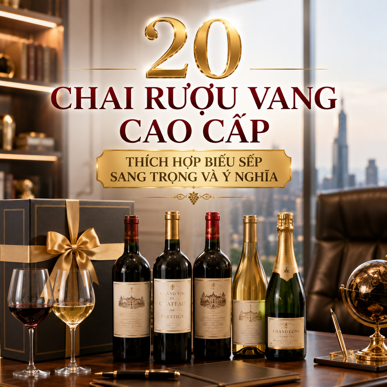 20 Chai Rượu Vang Cao Cấp Thích Hợp Biếu Sếp Sang Trọng Và Ý Nghĩa