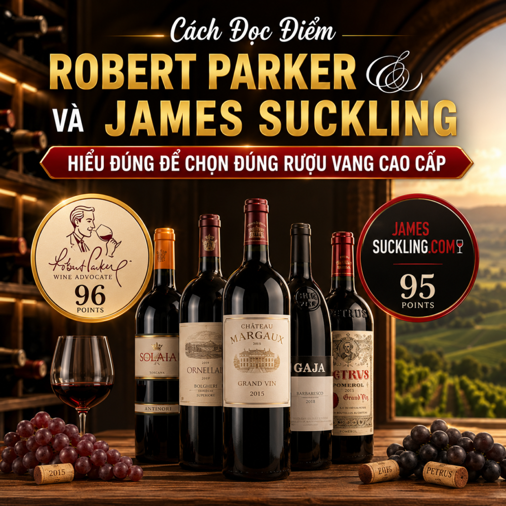 Cách Đọc Điểm Robert Parker Và James Suckling Khi Chọn Rượu Vang Cao Cấp