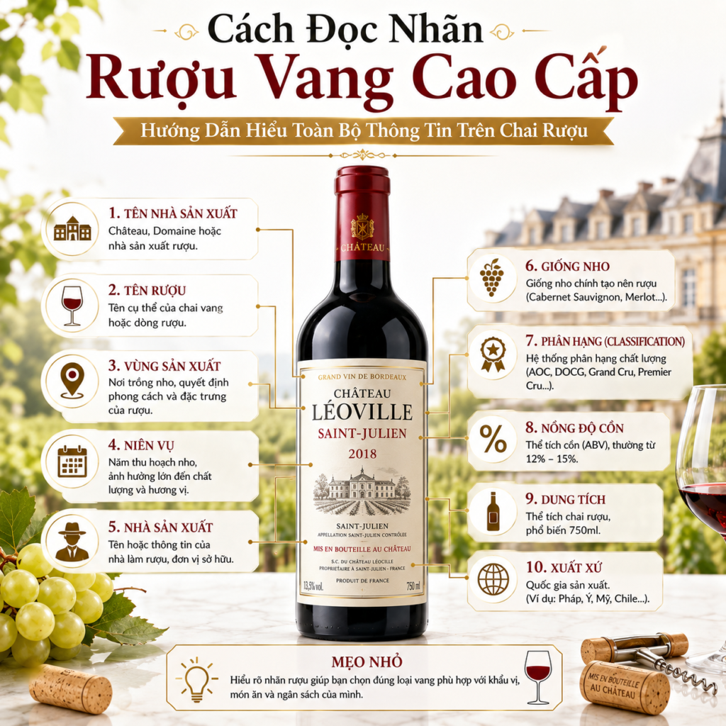 Cách Đọc Nhãn Rượu Vang Cao Cấp
