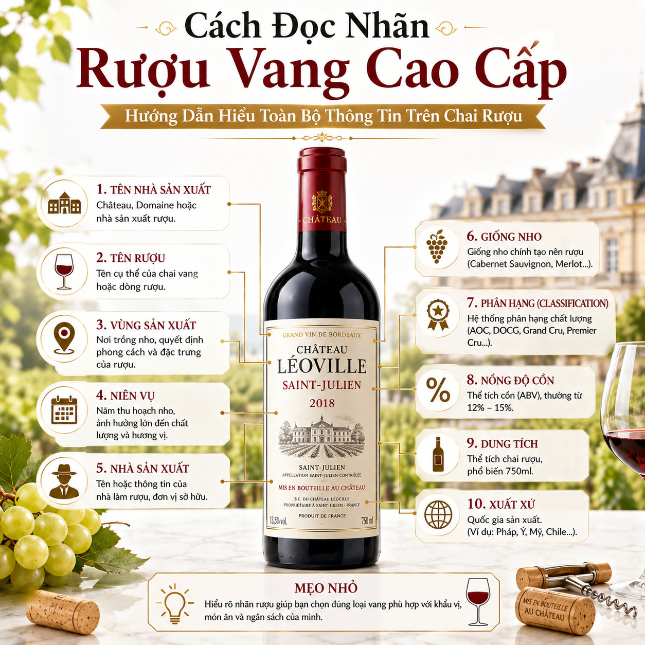 Cách Đọc Nhãn Rượu Vang Cao Cấp