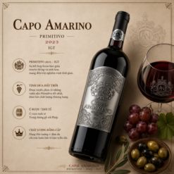 Capo Amarino Primitivo 17% – Rượu Vang Ý Đậm Đà Từ Puglia | Cantine Sgarzi Luigi | Rượu Vang Wine Home Capo Amarino Primitivo – Tinh Hoa Vang Đỏ Puglia Với Nồng Độ 17% Ấn Tượng