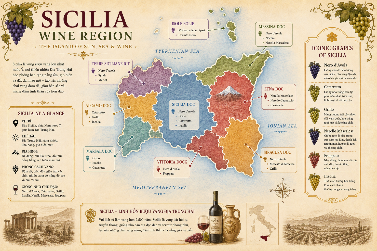 Bản đồ rượu vang Sicilia
