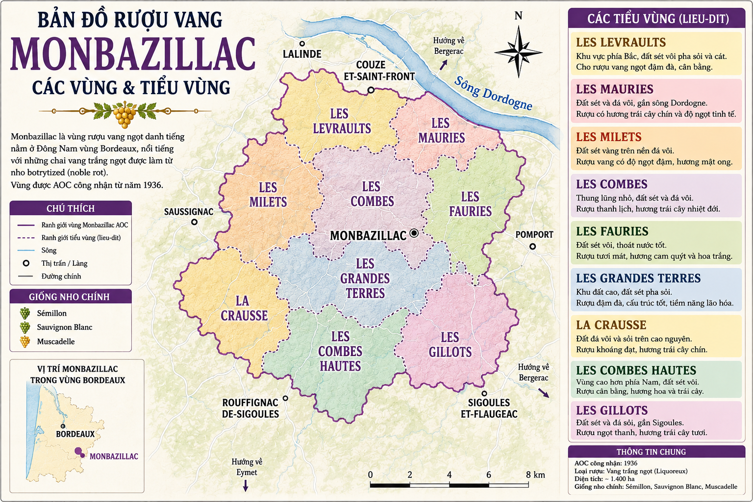 Bản đồ rượu vang Monbazillac