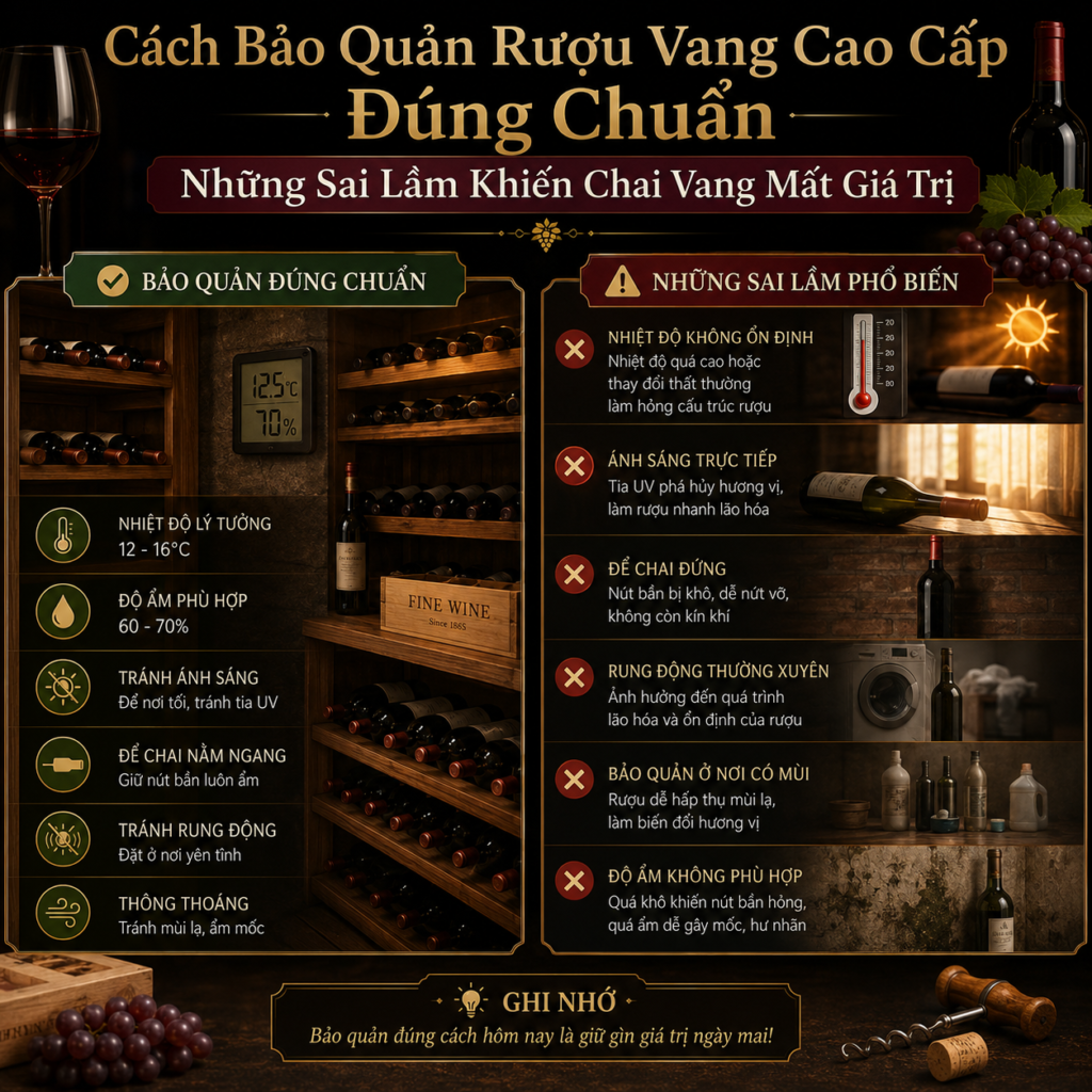 Cách Bảo Quản Rượu Vang Cao Cấp Đúng Chuẩn