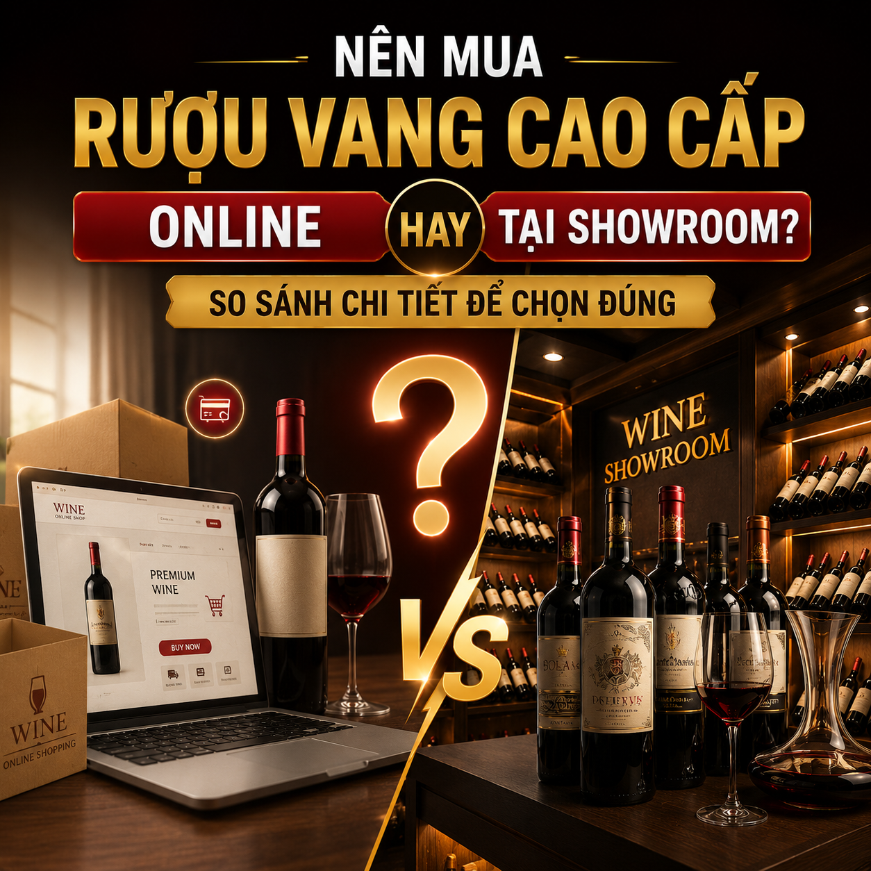Nên Mua Rượu Vang Cao Cấp Online Hay Tại Showroom