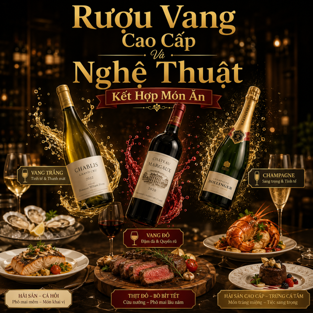 Nghệ Thuật Kết Hợp Rượu Vang Cao Cấp Và Món Ăn | Hướng Dẫn Food Pairing Chuẩn Sommelier