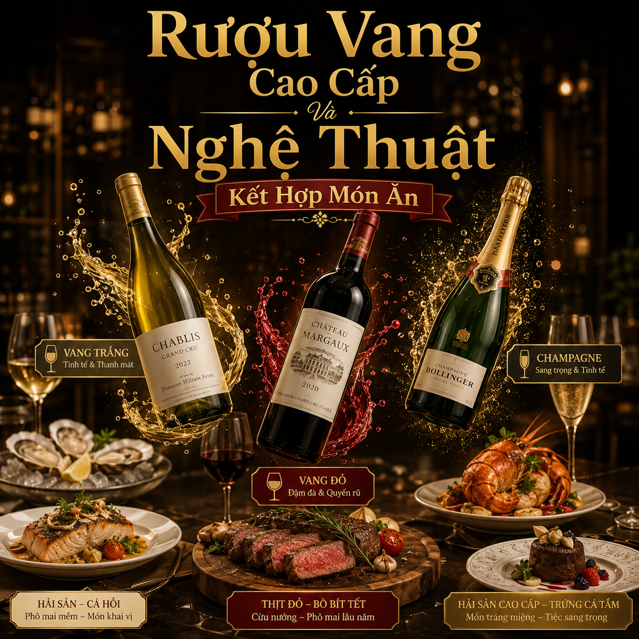 Nghệ Thuật Kết Hợp Rượu Vang Cao Cấp Và Món Ăn | Hướng Dẫn Food Pairing Chuẩn Sommelier