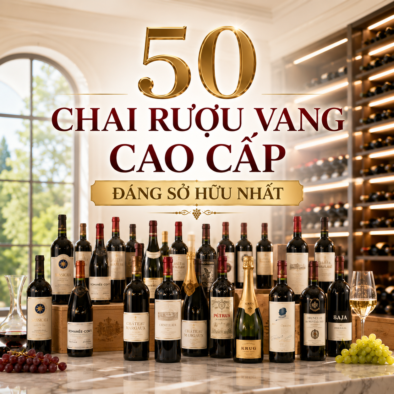 Top 50 Chai Rượu Vang Cao Cấp Đáng Sở Hữu Nhất