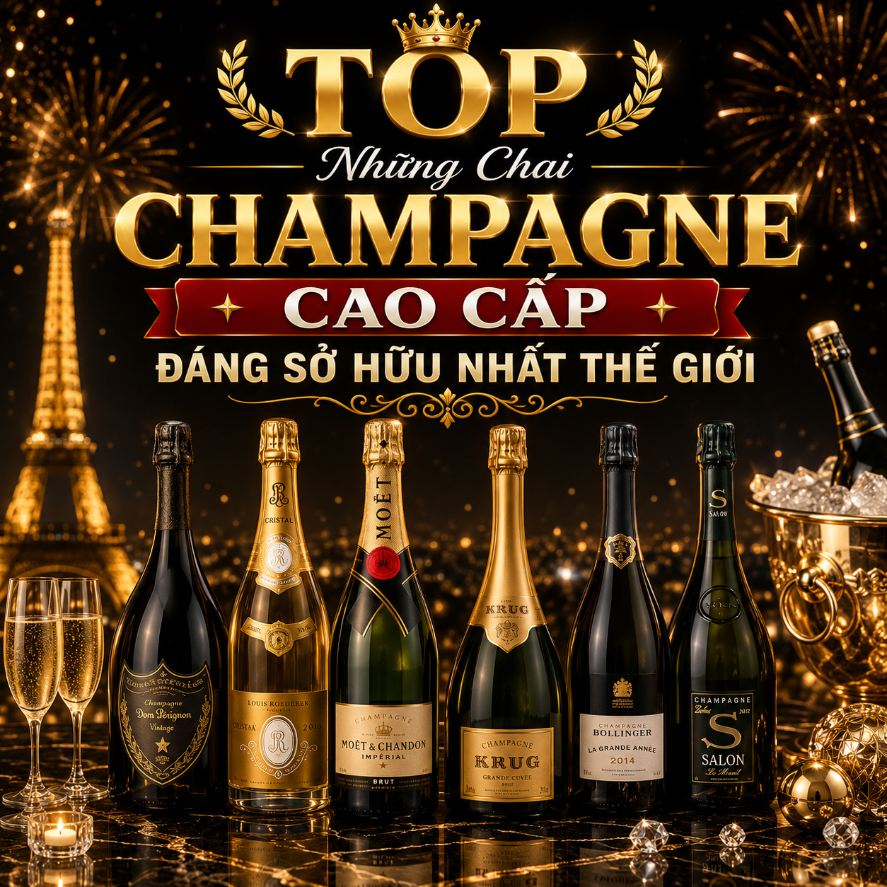 Top Những Chai Champagne Cao Cấp Đáng Sở Hữu Nhất Thế Giới