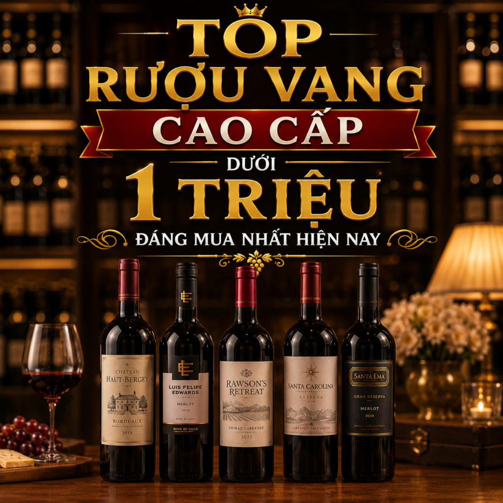 Top Rượu Vang Cao Cấp Dưới 1 Triệu Đáng Mua Nhất Hiện Nay