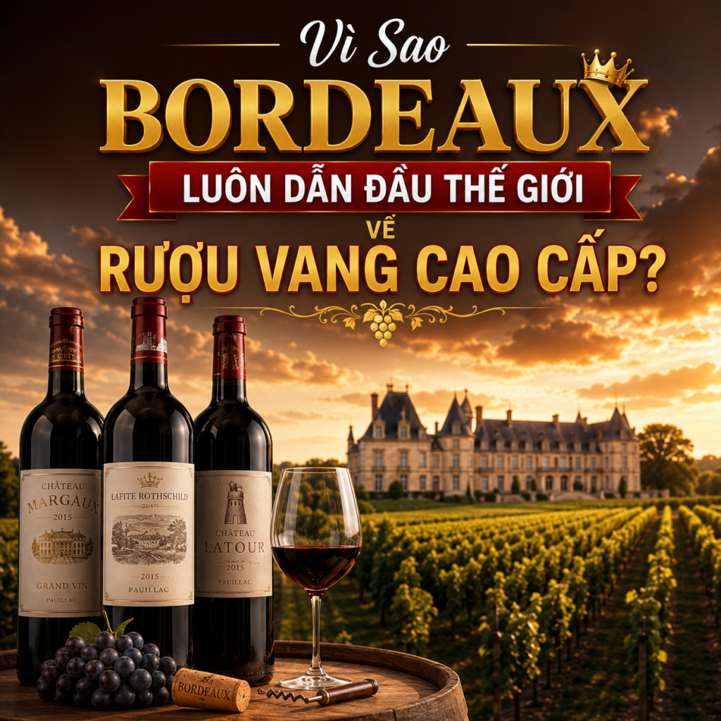 Vì Sao Rượu Vang Bordeaux Luôn Dẫn Đầu Thế Giới Về Rượu Vang Cao Cấp