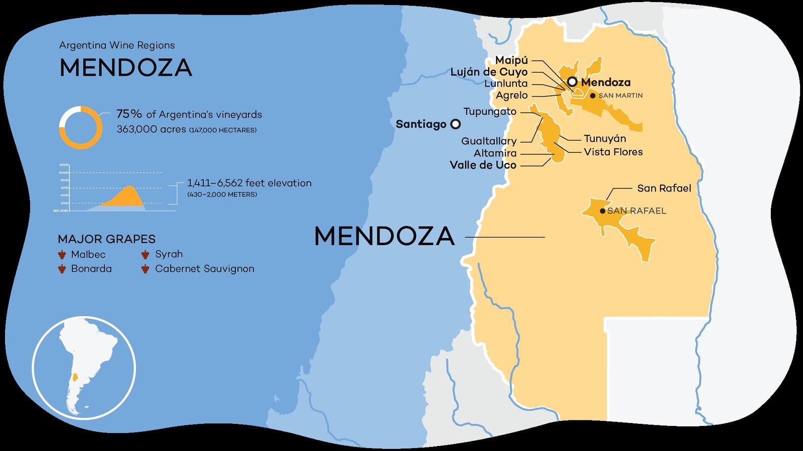 Bản đồ rượu vang Mendoza