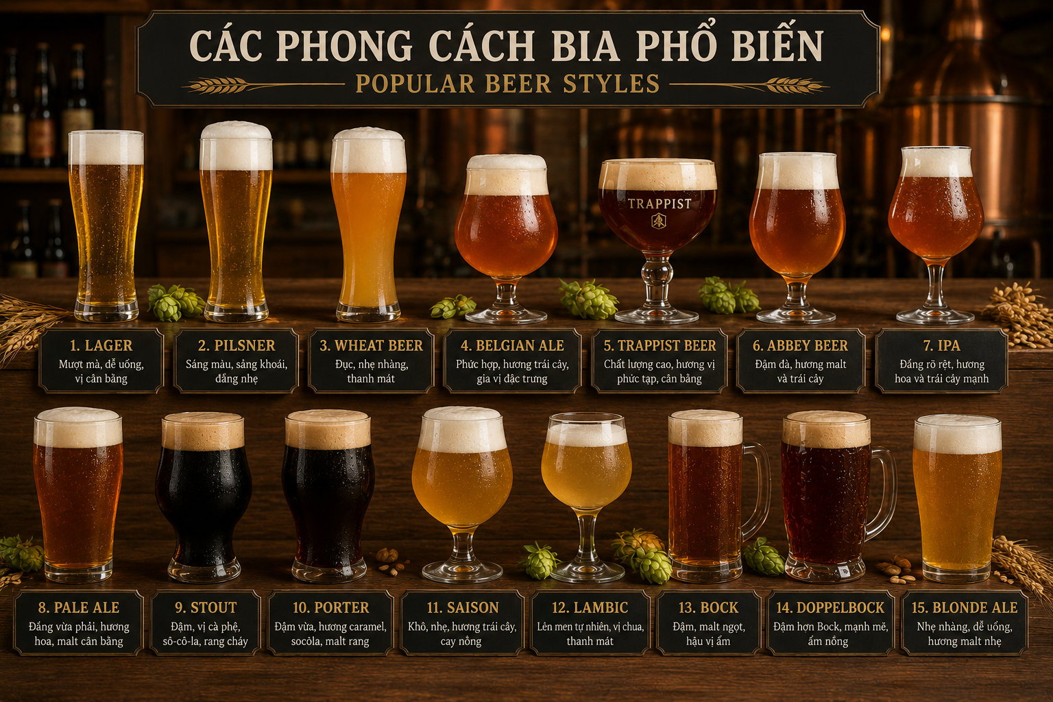 Các phong cách bia phổ biến