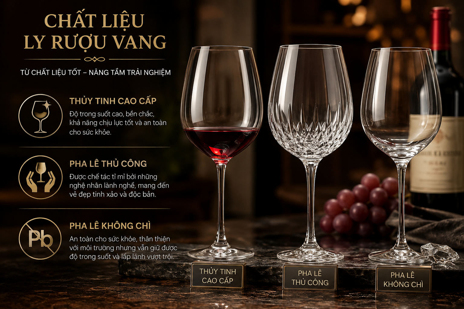 Chất liệu của ly rượu vang