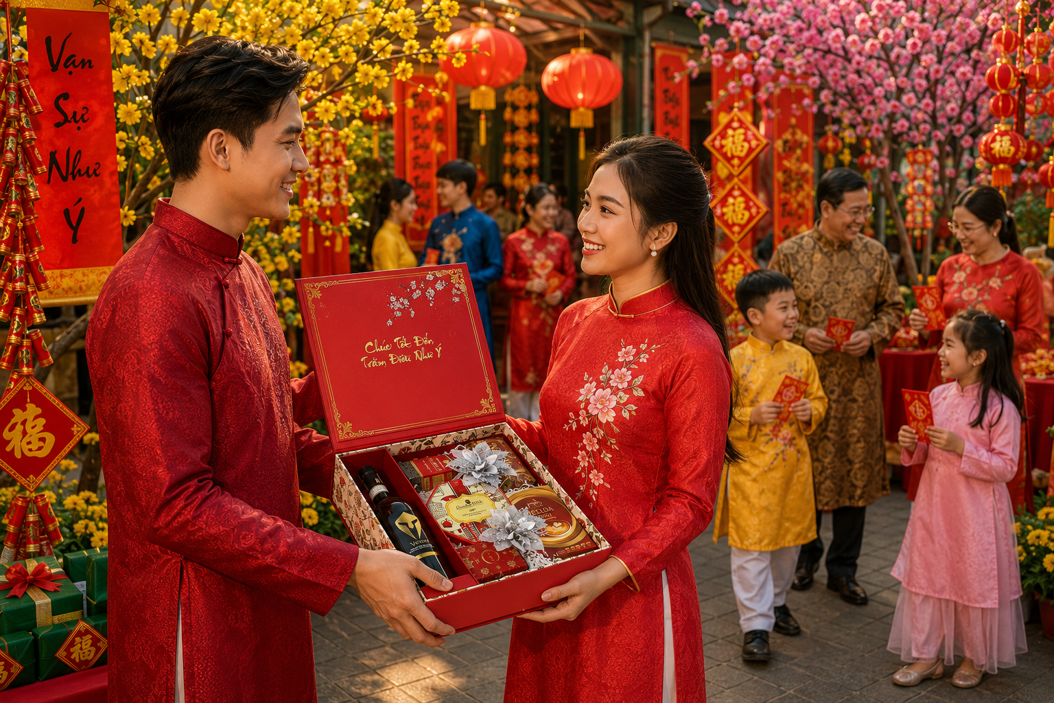 Hộp quà tết cao cấp sử dụng làm quà tặng cao cấp cho dịp tết nguyên đán Hộp quà tết cao cấp sử dụng làm quà tặng cao cấp cho dịp tết nguyên đán