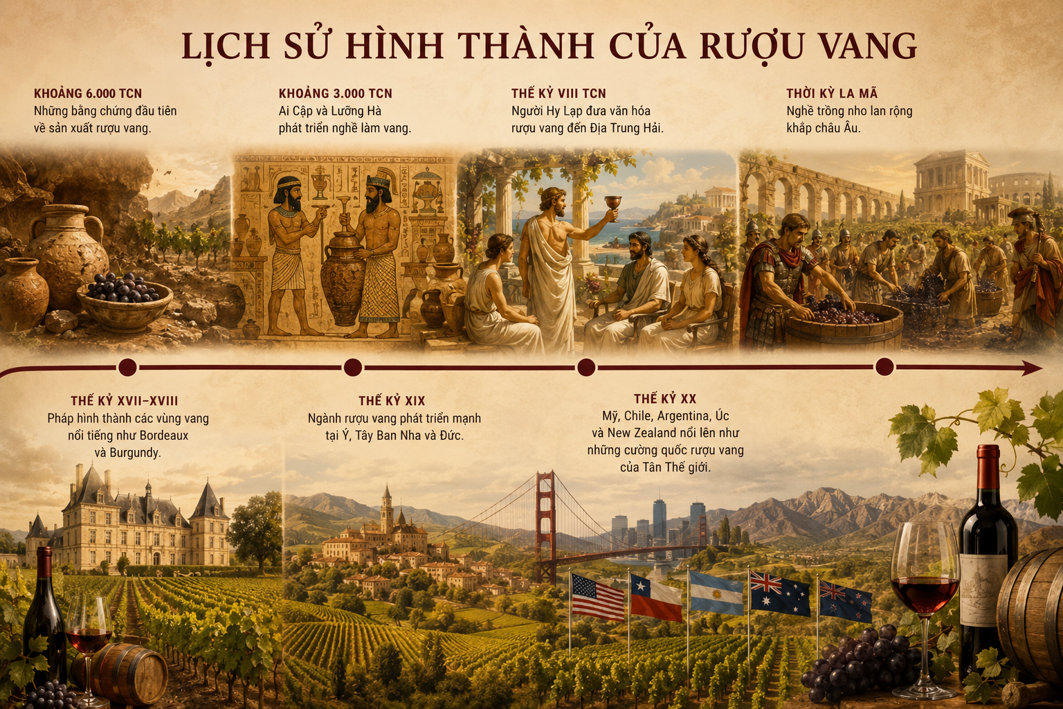 Lịch sử hình thành của rượu vang
