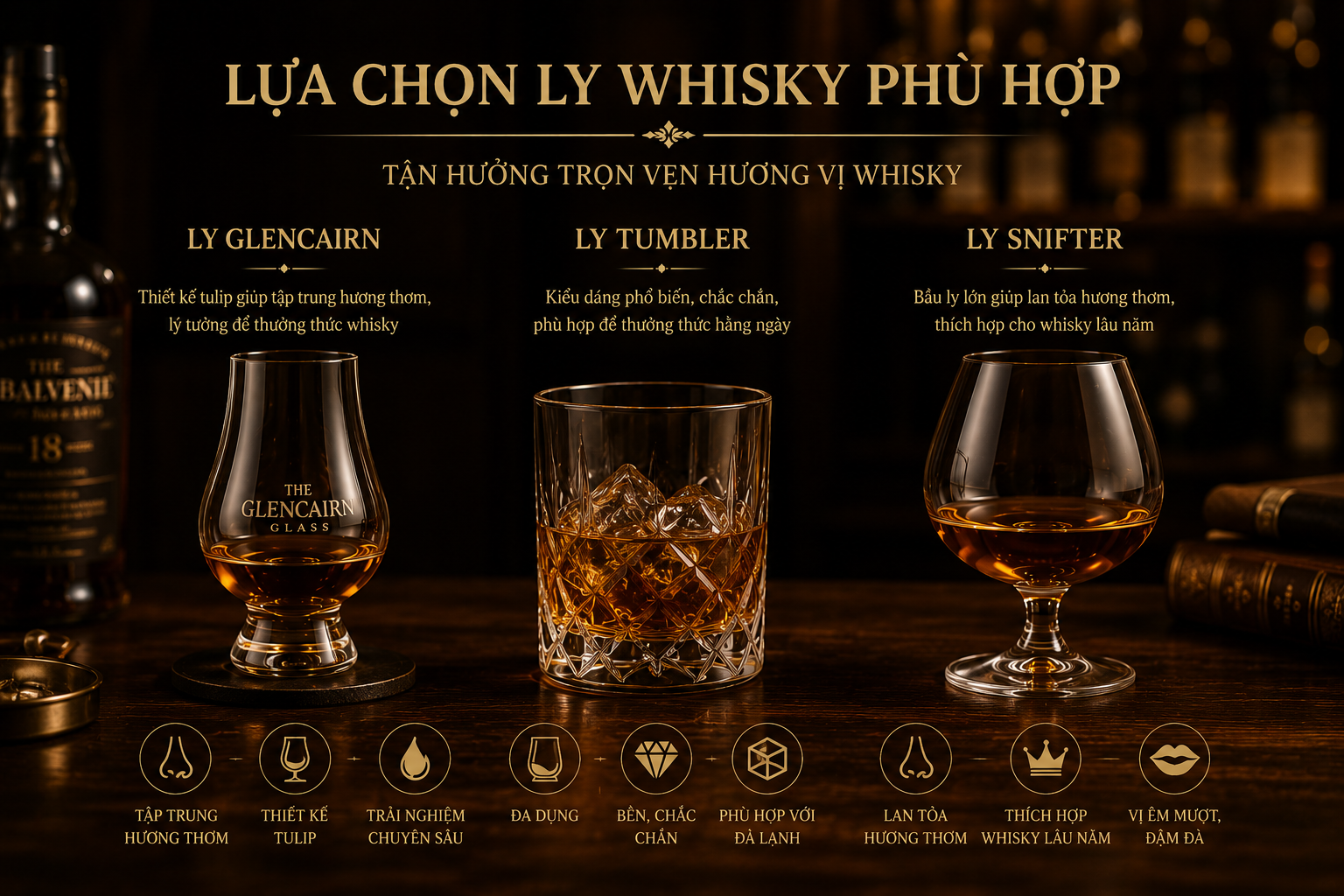 Lựa chọn ly uống rượu mạnh