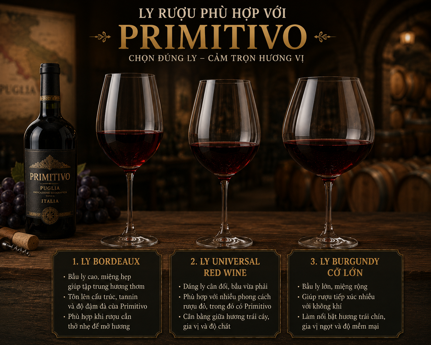 Ly rượu phù hợp với Primitivo