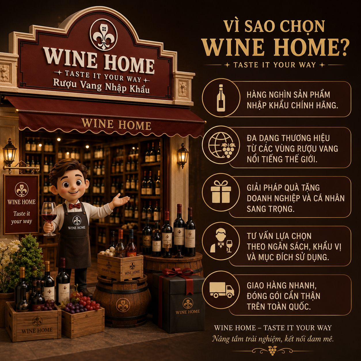 Mua rượu vang tại Wine Home