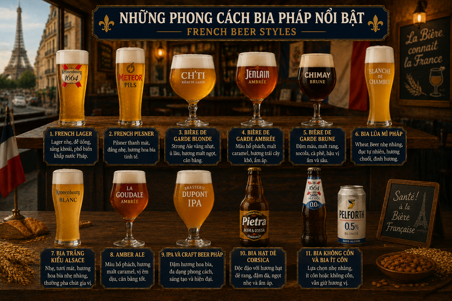 Những phong cách bia Pháp nổi bật