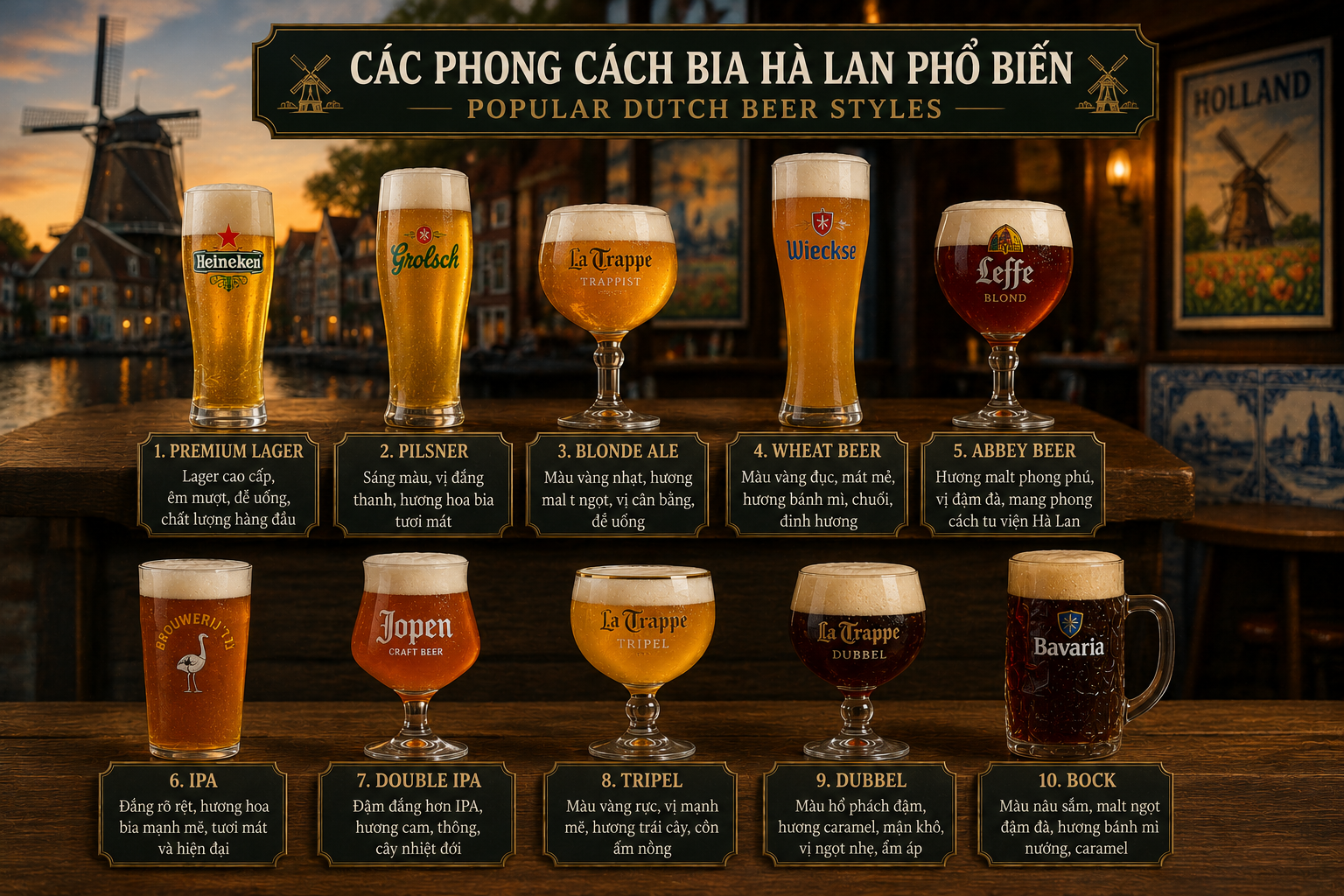Những phong cách bia nổi bật của Hà Lan