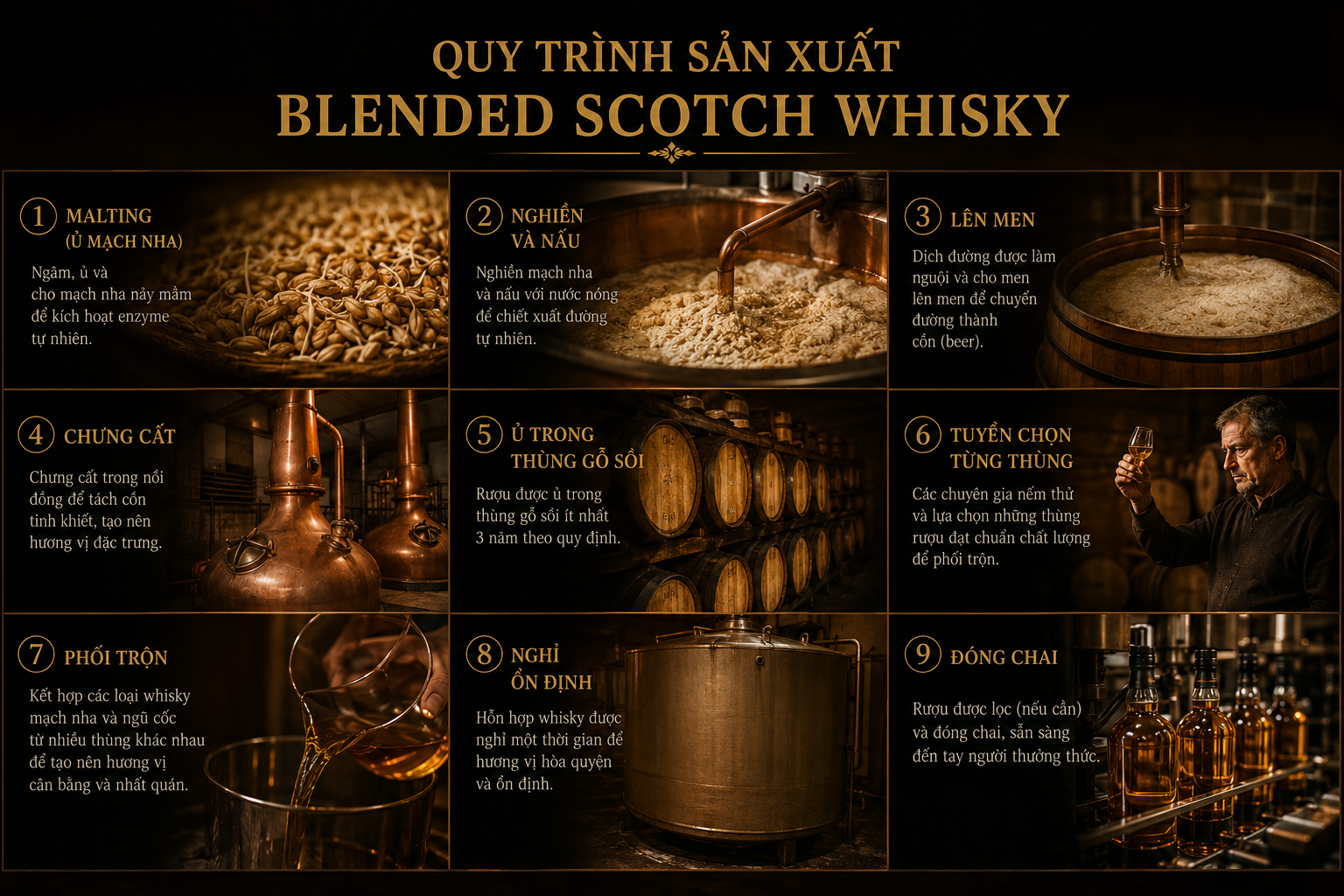 Quy trình sản xuất Blended Scotch Whisky