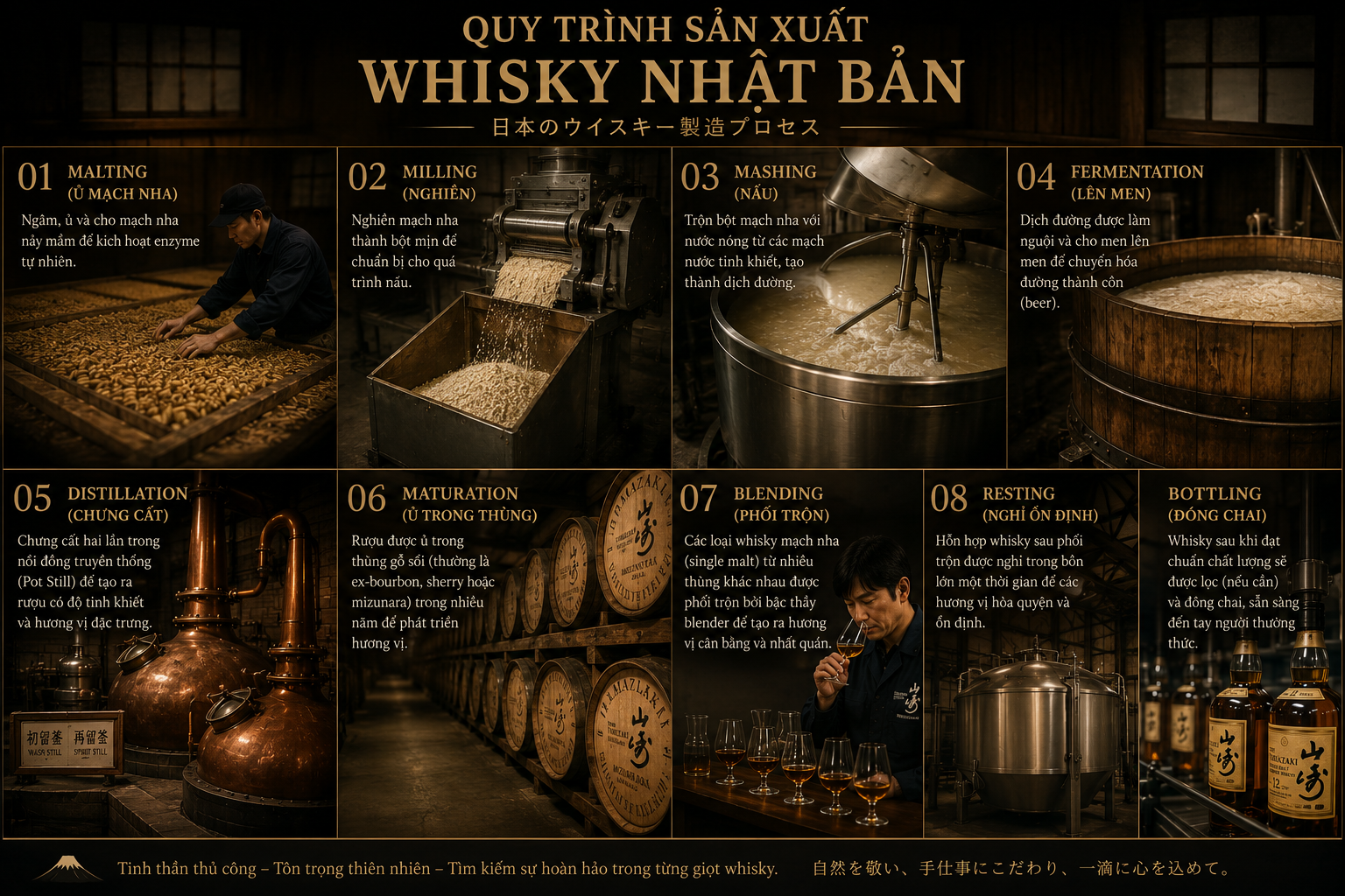 Quy trình sản xuất Whisky Nhật Bản
