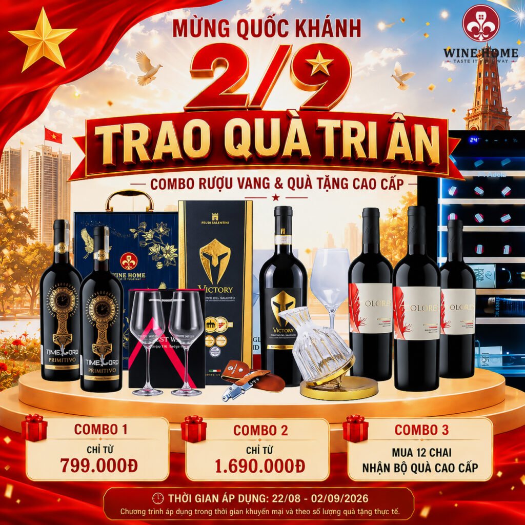 Mừng Quốc Khánh 2/9 – Ưu Đãi Combo Rượu Vang & Quà Tặng Cao Cấp, Trao Quà Tri Ân Khách Hàng | Rượu Vang Wine Home Mừng Quốc Khánh 2/9 – Trao Quà Tri Ân, Nâng Tầm Trải Nghiệm Vang