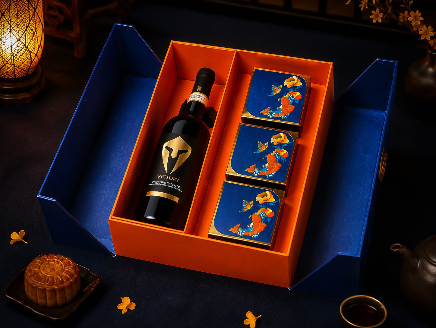 Nguyệt Môn 02 – Hộp Quà Trung Thu Cao Cấp Kèm Rượu Vang 2026 | Rượu Vang Wine Home Nguyệt Môn 02 – Hộp Quà Trung Thu Cao Cấp Kết Hợp Rượu Vang Ý