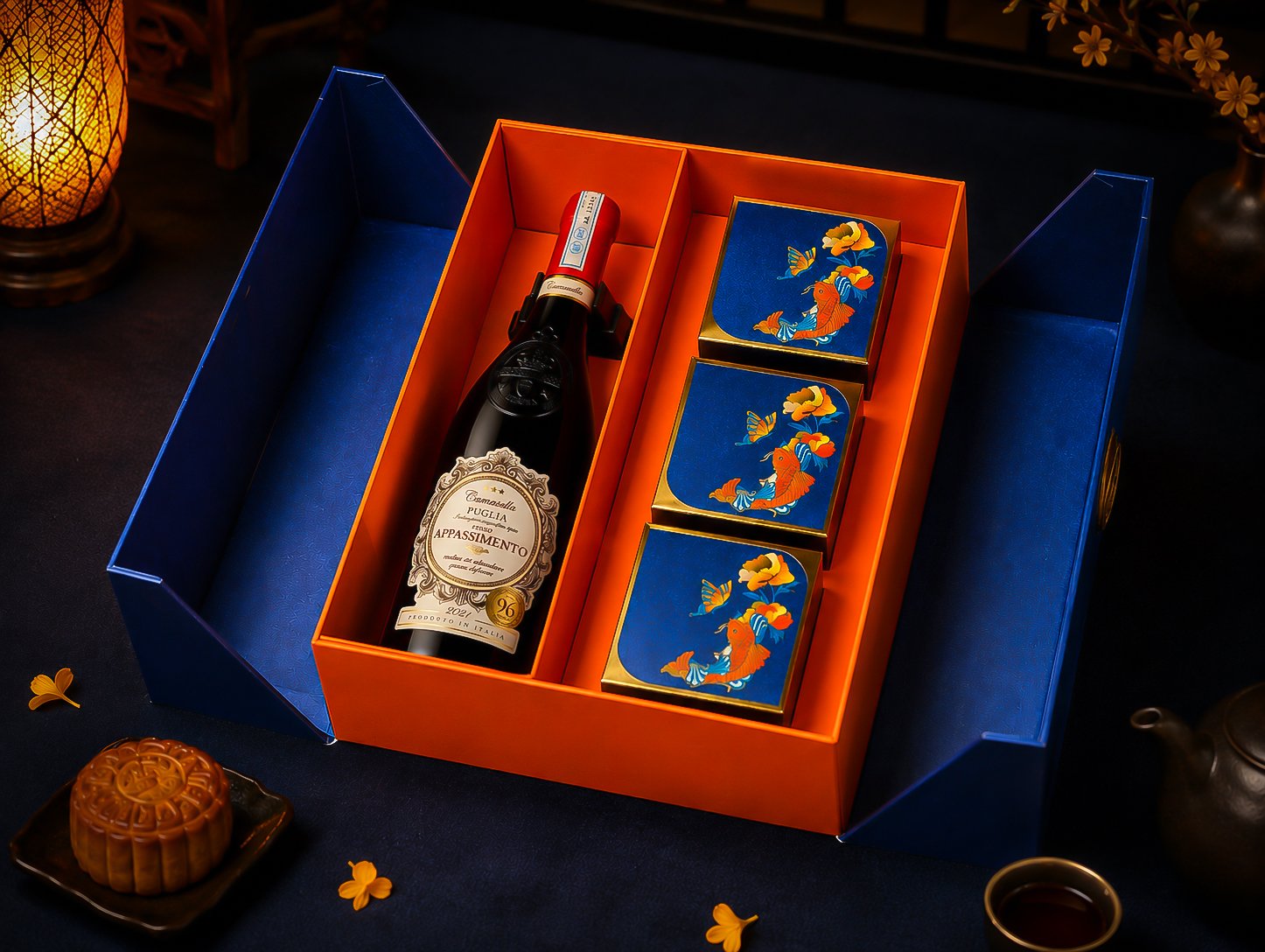 Nguyệt Môn 05 – Hộp Quà Trung Thu Cao Cấp Kèm Rượu Vang 2026 | Rượu Vang Wine Home Nguyệt Môn 05 – Hộp Quà Trung Thu Cao Cấp Rượu Vang Ý & Bánh Trung Thu