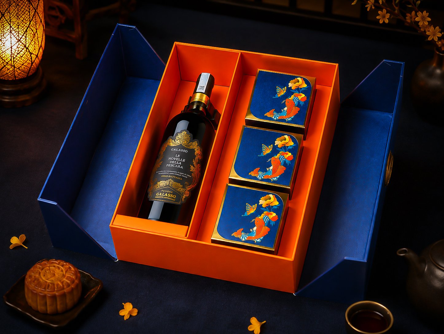 Nguyệt Môn 06 – Hộp Quà Trung Thu Cao Cấp Kèm Rượu Vang 2026 | Rượu Vang Wine Home Nguyệt Môn 06 – Hộp Quà Trung Thu Cao Cấp Rượu Vang Ý & Bánh Trung Thu