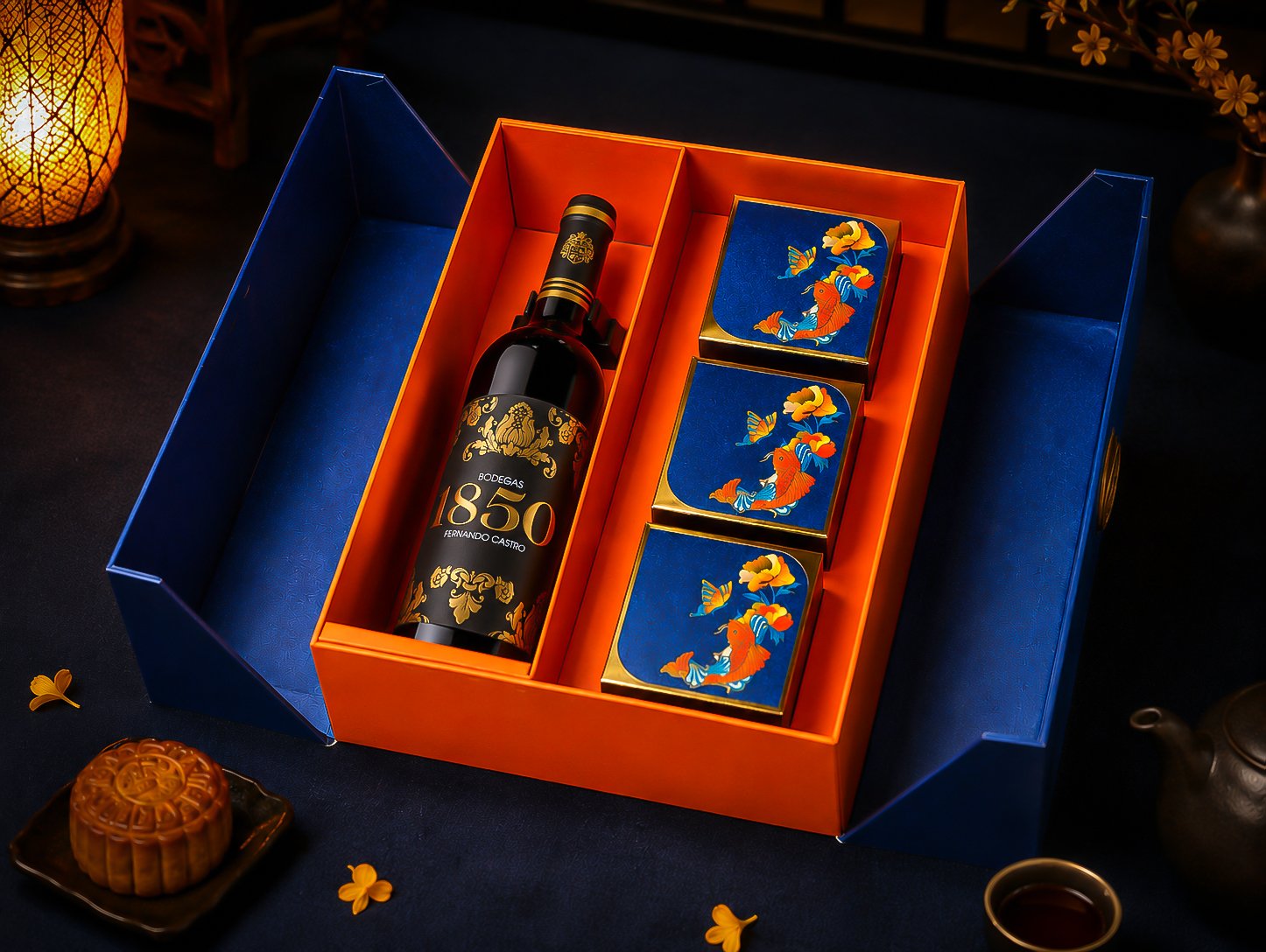 Nguyệt Môn 08 – Hộp Quà Trung Thu Cao Cấp Kèm Rượu Vang 2026 | Rượu Vang Wine Home Nguyệt Môn 08 – Hộp Quà Trung Thu Cao Cấp Vang Đỏ Ngọt & Bánh Trung Thu