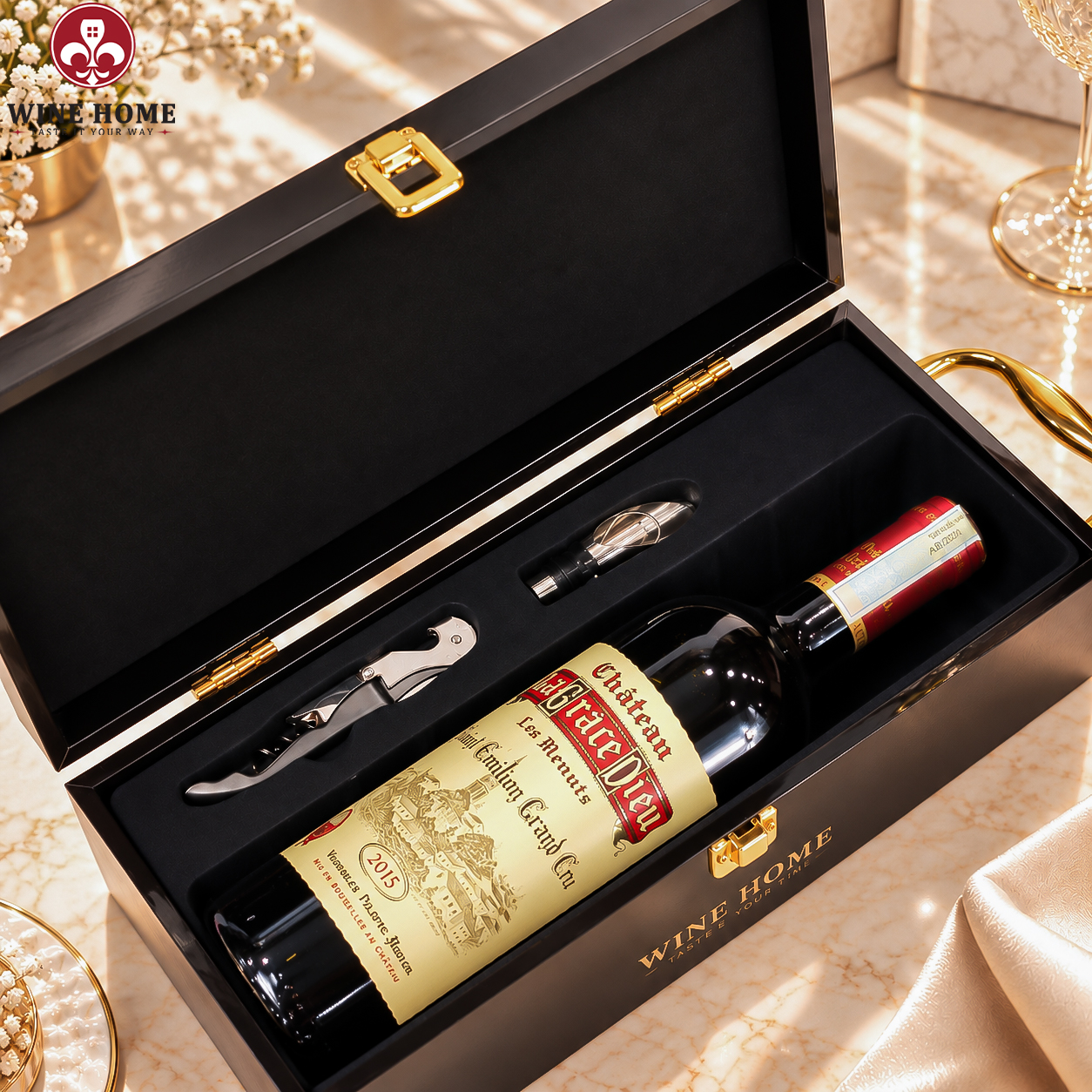 Hộp Quà Rượu Vang 1 Chai Château La Grâce Dieu 2015 | Rượu Vang Wine Home Hộp Quà Rượu Vang 1 Chai Château La Grâce Dieu 2015
