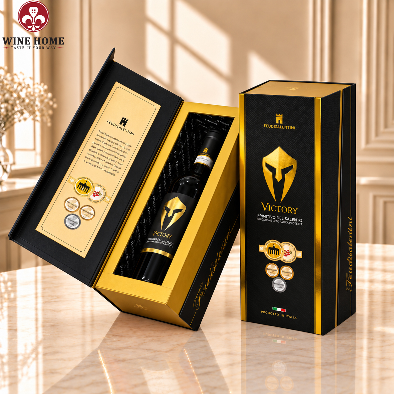 Hộp quà rượu vang 1 chai chất liệu hộp giấy cao cấp