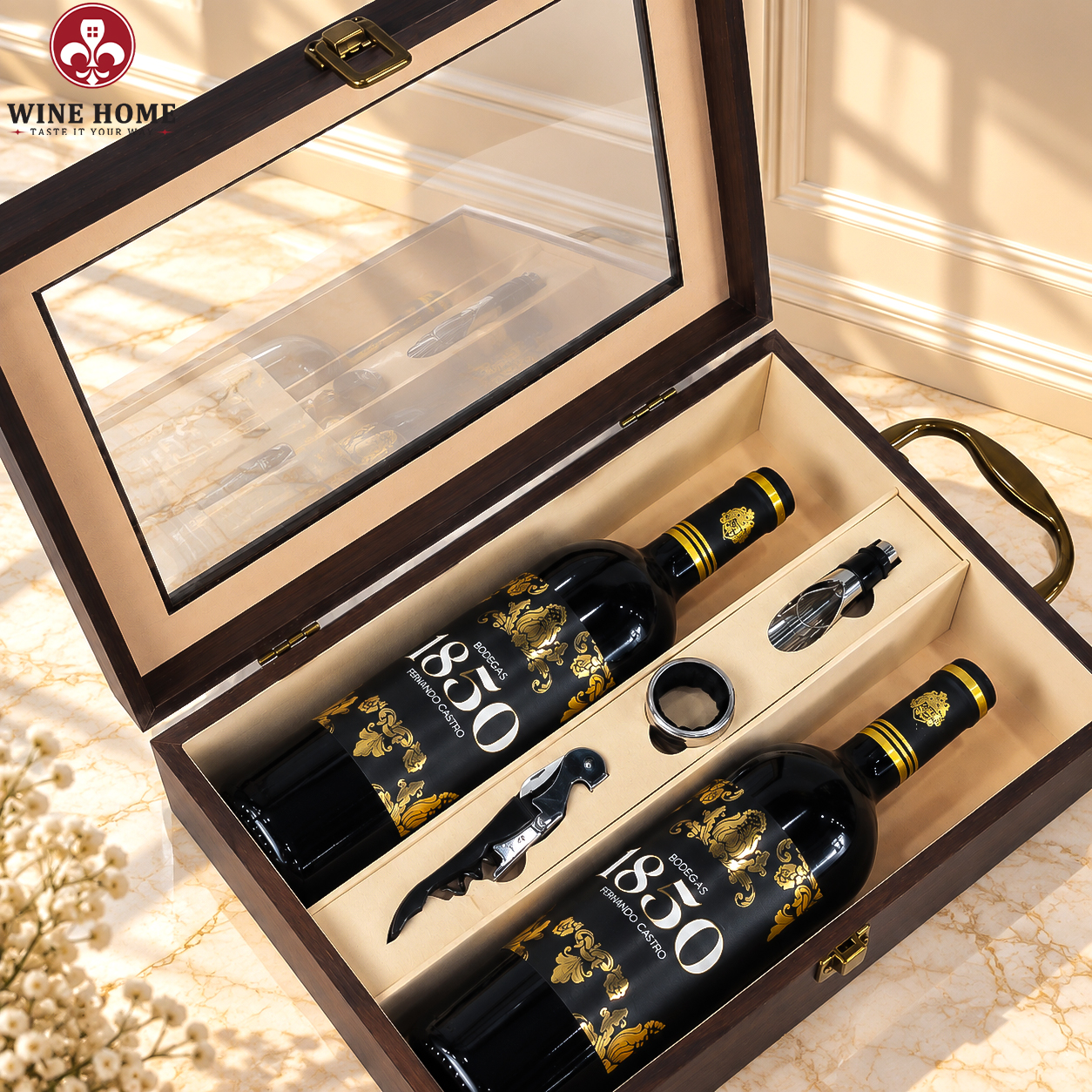 Hộp Quà Rượu Vang 2 Chai Bodegas 1850 Không Cồn | Rượu Vang Wine Home Hộp Quà Rượu Vang 2 Chai Bodegas 1850 Không Cồn