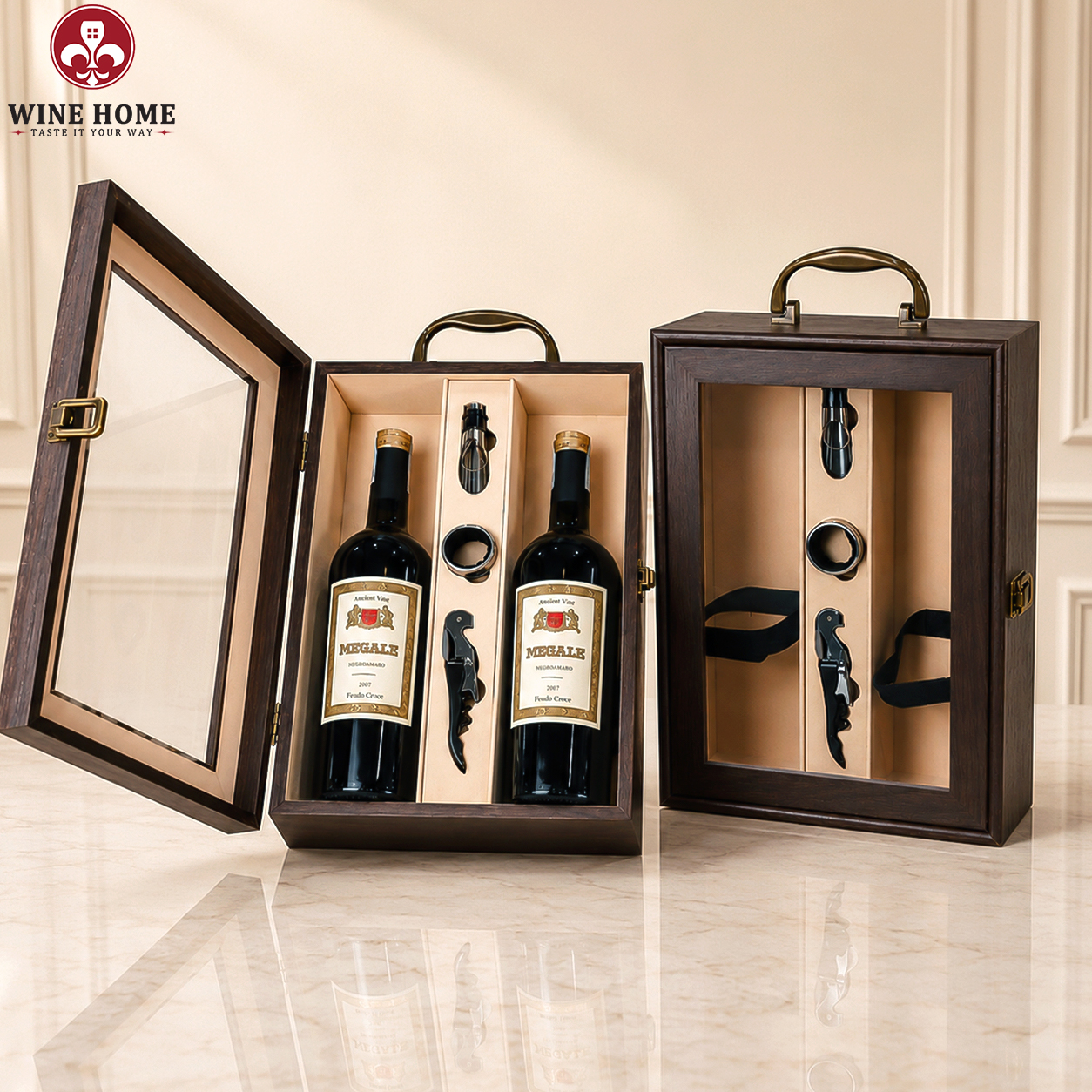 Hộp Quà Rượu Vang 2 Chai Megale Negroamaro - Cantine Tinazzi | Rượu Vang Wine Home Hộp Quà Rượu Vang 2 Chai Megale Negroamaro - Cantine Tinazzi