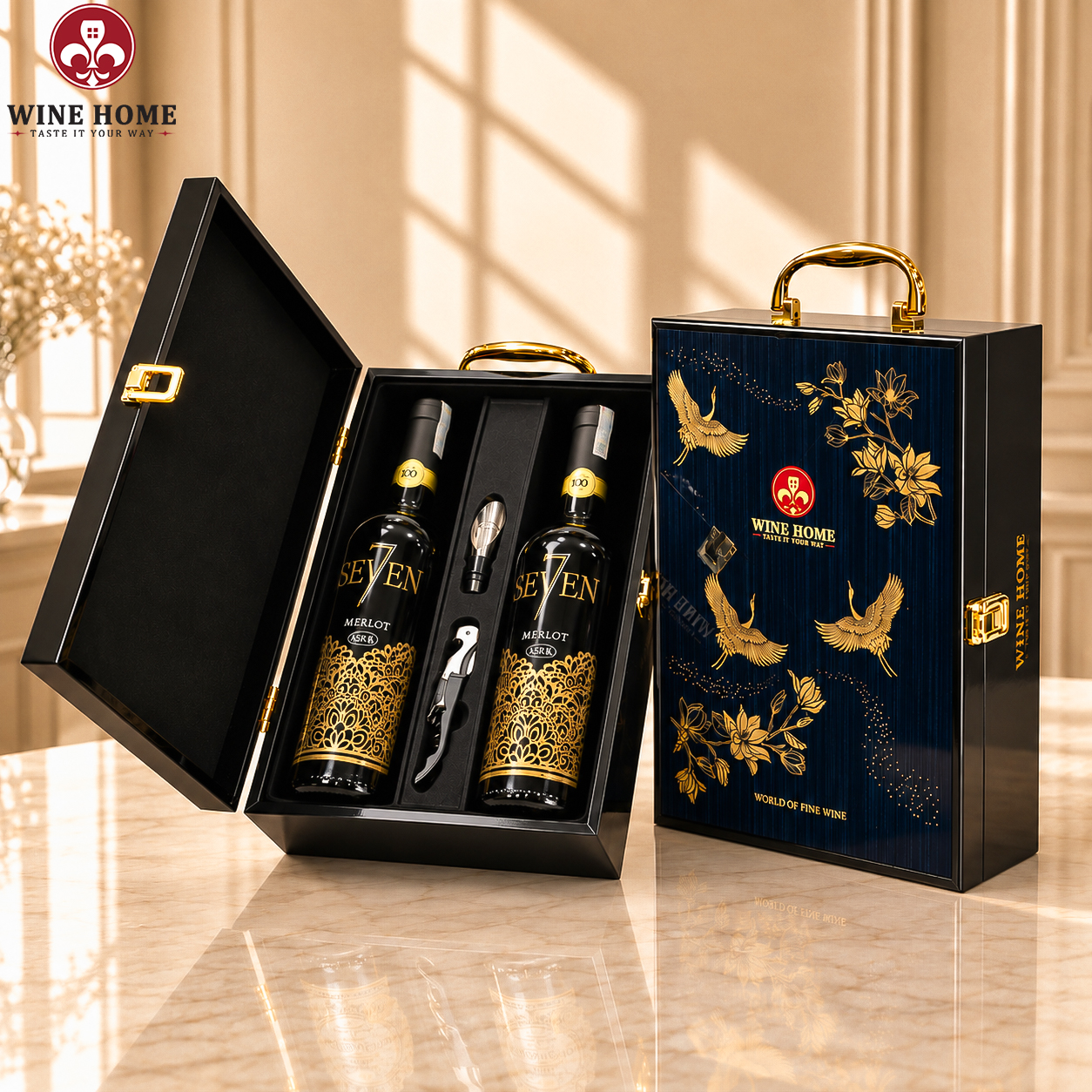 Hộp Quà Rượu Vang 2 Chai Seven7 Merlot - Grati | Rượu Vang Wine Home Hộp Quà Rượu Vang 2 Chai Seven7 Merlot - Grati