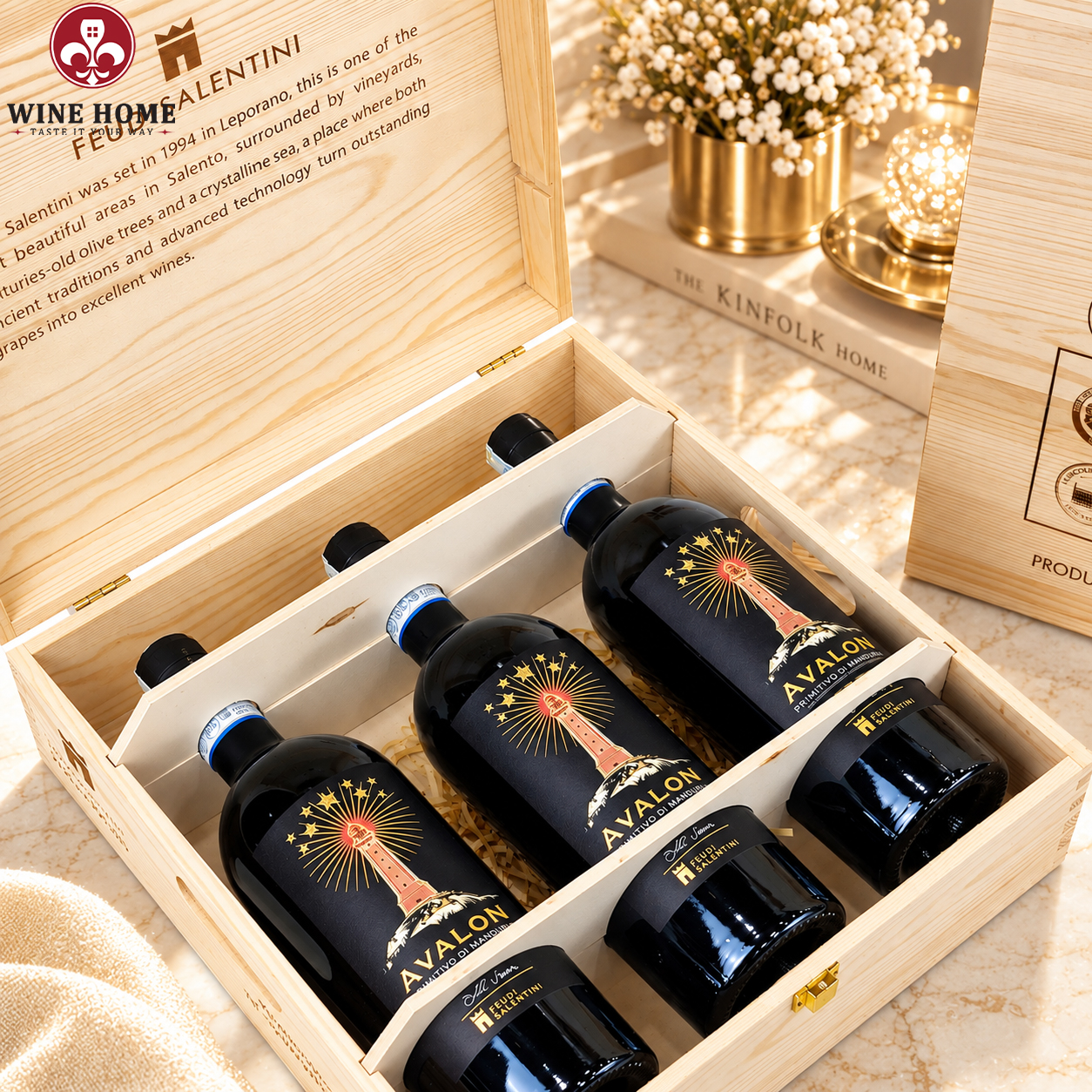 Hộp Quà Rượu Vang 3 Chai Avalon Primitivo di Manduria Old Vines - Feudi Salentini | Rượu Vang Wine Home Hộp Quà Rượu Vang 3 Chai Avalon Primitivo di Manduria Old Vines - Feudi Salentini