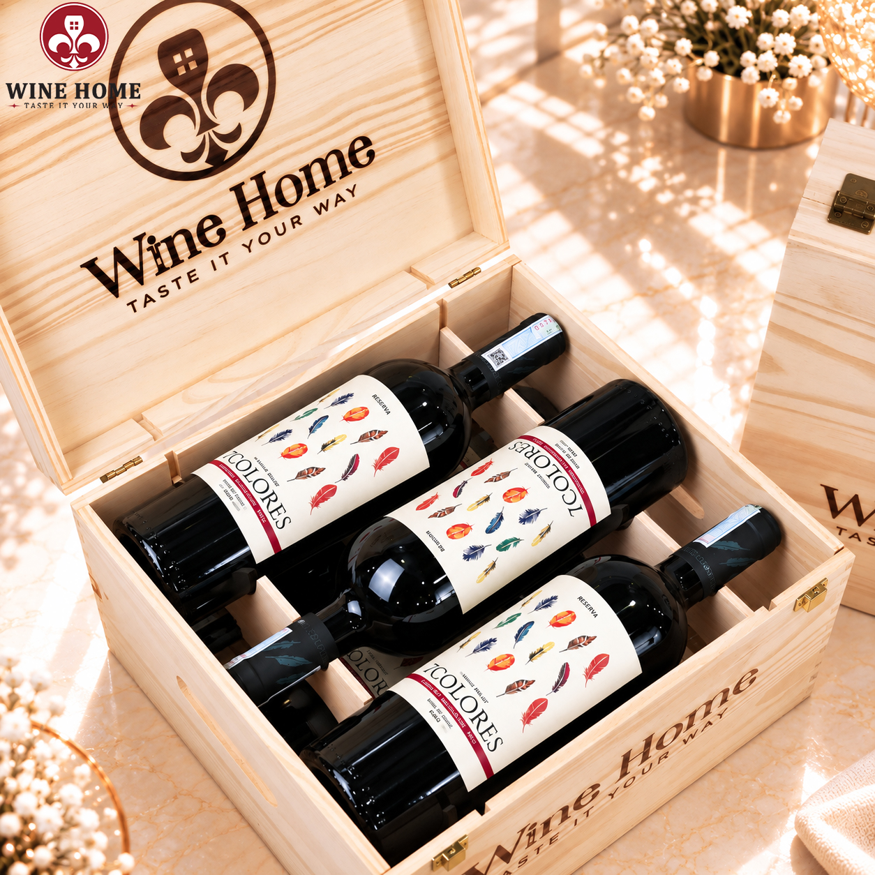 Hộp Quà Rượu Vang 6 Chai 7Colores Cabernet Sauvignon – País Reserva | Rượu Vang Wine Home Hộp Quà Rượu Vang 6 Chai 7Colores Cabernet Sauvignon – País Reserva