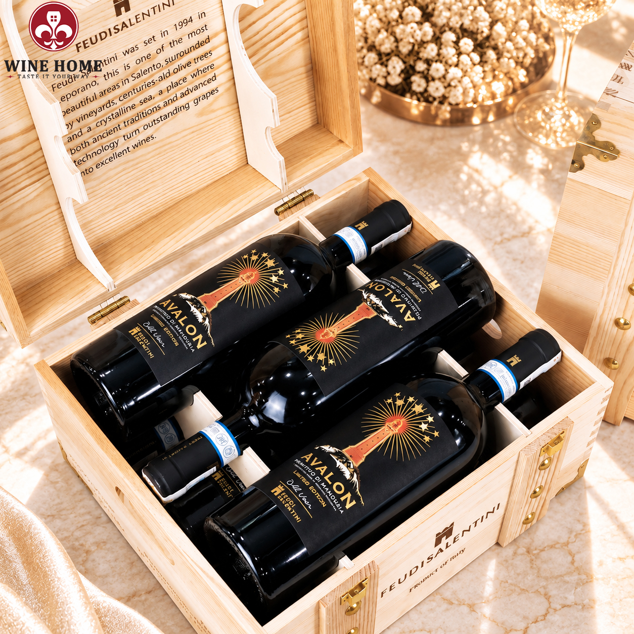 Hộp Quà Rượu Vang 6 Chai Avalon Primitivo di Manduria Old Vines - Feudi Salentini | Rượu Vang Wine Home Hộp Quà Rượu Vang 6 Chai Avalon Primitivo di Manduria Old Vines - Feudi Salentini