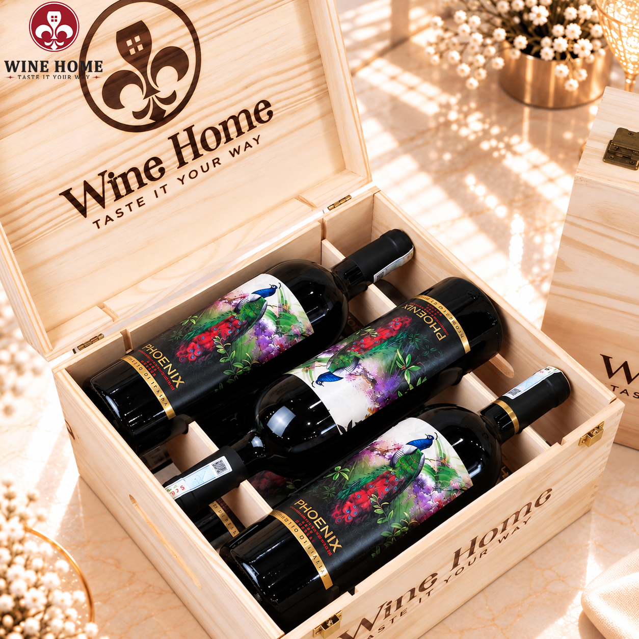 Hộp Quà Rượu Vang 6 Chai Phoenix Negroamaro Sangiovese - Le Vin Sud | Rượu Vang Wine Home Hộp Quà Rượu Vang 6 Chai Phoenix Negroamaro Sangiovese - Le Vin Sud
