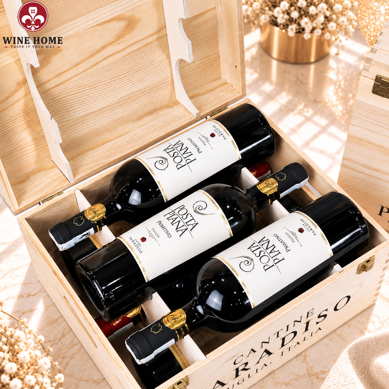 Hộp Quà Rượu Vang 6 Chai Posta Piana Primitivo - Cantine Paradiso | Rượu Vang Wine Home Hộp Quà Rượu Vang 6 Chai Posta Piana Primitivo - Cantine Paradiso