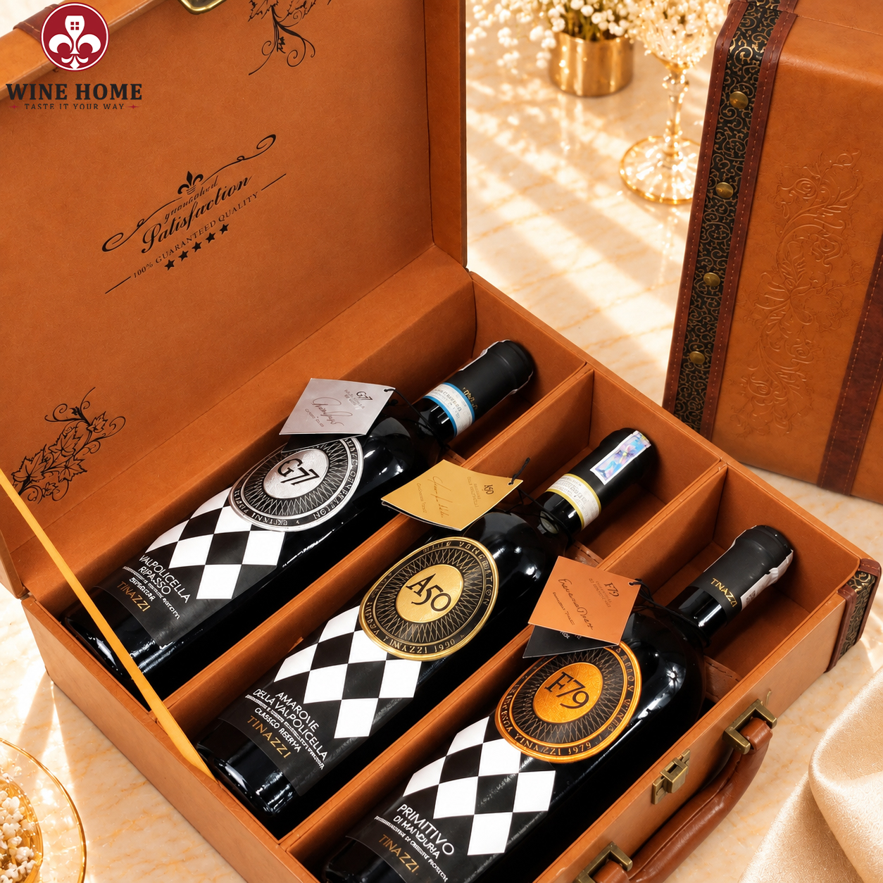 Hộp Quà Rượu Vang 3 Chai BST Tinazzi Generation Hộp Da | Rượu Vang Wine Home Hộp Quà Rượu Vang 3 Chai BST Tinazzi Generation Hộp Da