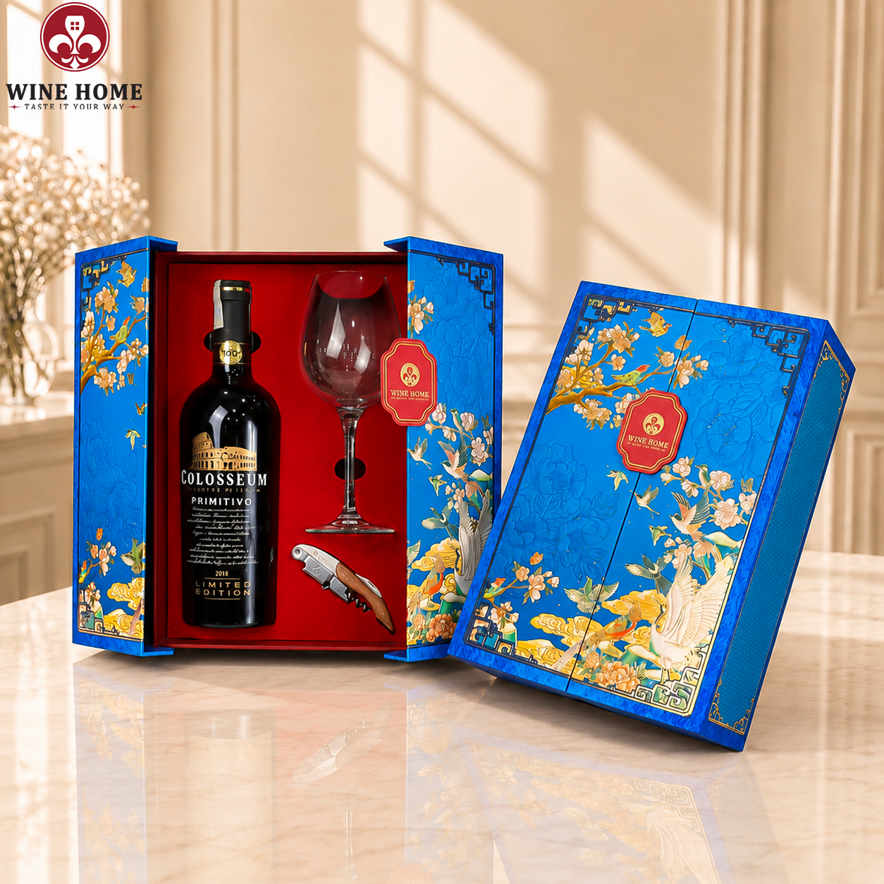 Hộp Quà Tết Rượu Vang Sắc Xuân Colosseum Primitivo | Rượu Vang Wine Home Hộp Quà Tết Rượu Vang Sắc Xuân Colosseum Primitivo