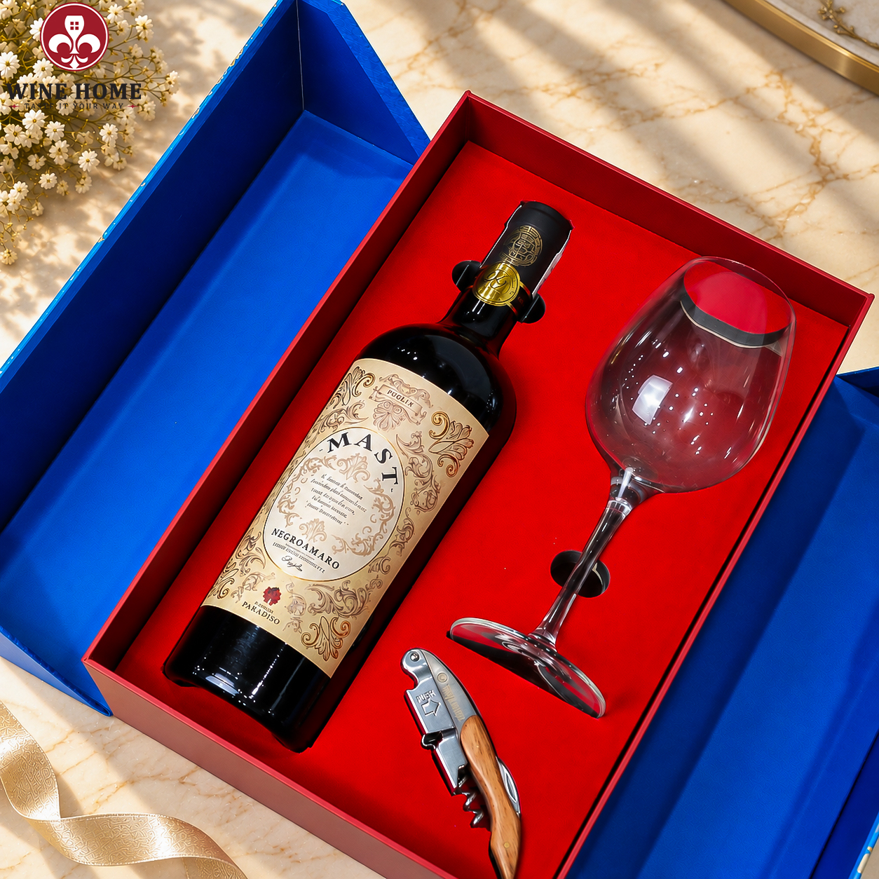 Hộp Quà Tết Rượu Vang Sắc Xuân Mast Negroamaro | Rượu Vang Wine Home Hộp Quà Tết Rượu Vang Sắc Xuân Mast Negroamaro