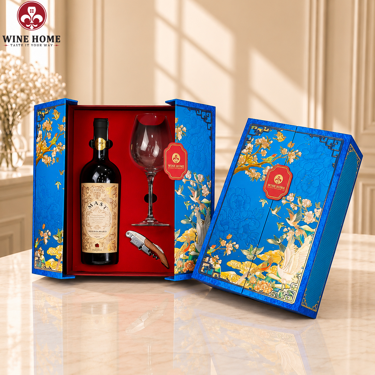 Hộp Quà Tết Rượu Vang Sắc Xuân Mast Negroamaro | Rượu Vang Wine Home Hộp Quà Tết Rượu Vang Sắc Xuân Mast Negroamaro