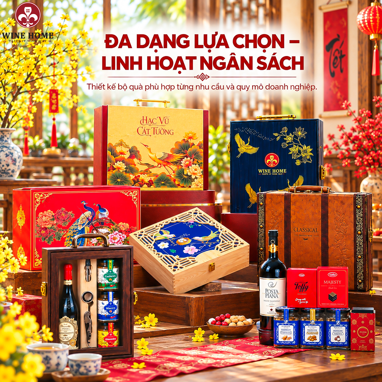 Giải Pháp Quà Tặng Doanh Nghiệp Cao Cấp Trọn Gói | Wine Home | Rượu Vang Wine Home Quà Tặng Doanh Nghiệp Sang Trọng - Đa Dạng Lựa Chọn,Linh Hoạt Ngân Sách